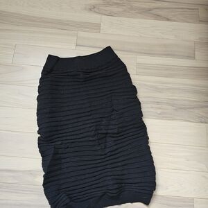 Express Black Textured Pencil Skirt